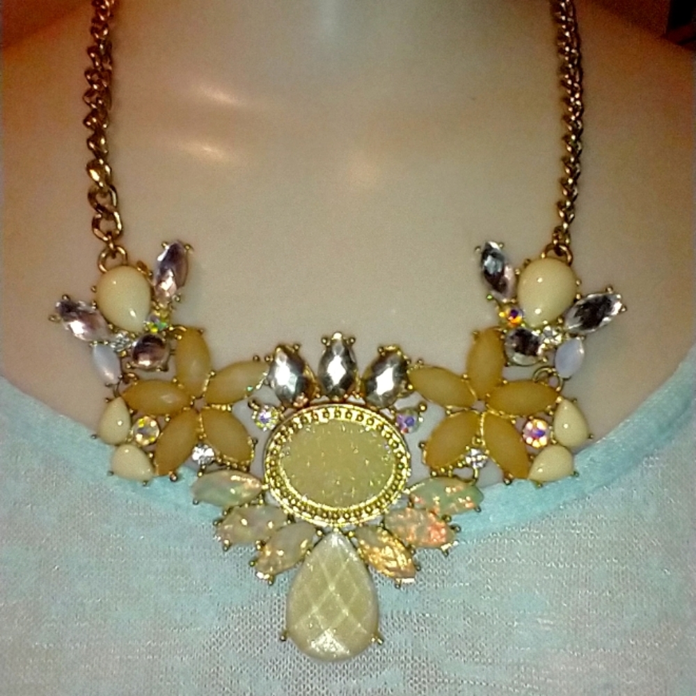 Sunshine Yellow Statement Necklace - image 4